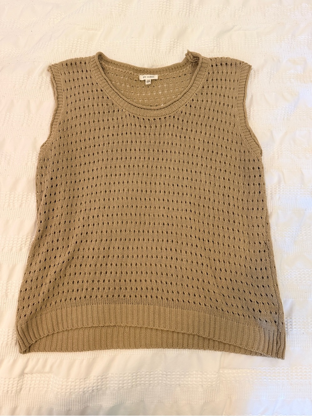 J. Crew Open-Knit Sleeveless Tank in Taupe